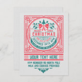 ヴィンテージカスタムスタイルクリスマスカード招待状 シーズンカード (正面/裏面)