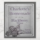 ヴィンテージカスタムスタイルブラックベリー ワインラベル (シングルラベル)