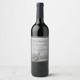 ヴィンテージカスタムスタイルブラックベリー ワインラベル