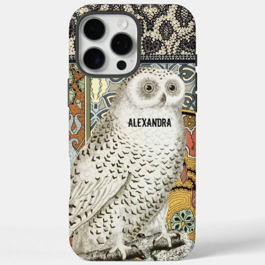 ヴィンテージカスタムスノーフクロウアールデコアールヌーボー Case-Mate iPhoneケース (裏面)