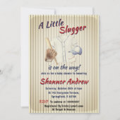 ヴィンテージカスタムスポーツ野球少年ベビーシャワー 招待状 (正面)
