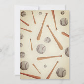 ヴィンテージカスタムスポーツ野球少年ベビーシャワー 招待状 (裏面)