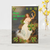 ヴィンテージカスタムセントパトリックのデイハープ・オブ・エリン カード (黄色い花)