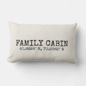 ヴィンテージカスタムタイポグラフィ座標オフ ランバークッション (正面)