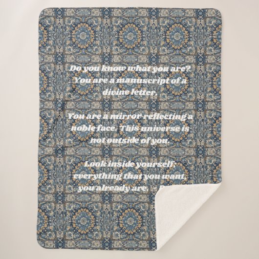 ヴィンテージカスタムタイルnowruzイランの新年ギフト シェルパブランケット (正面)