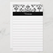 ヴィンテージカスタムダマスクフローラアートライン 便箋 (正面/裏面)