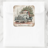 ヴィンテージカスタムトラックメリークリスマス スクエアシール (バッグ)