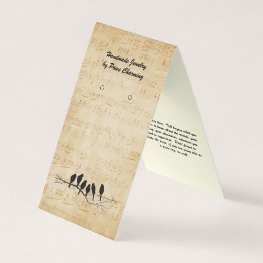 ヴィンテージカスタムバードテントDIYイヤリングディスプレイカード 名刺 (正面)