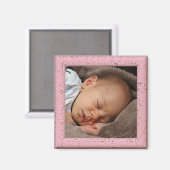 ヴィンテージカスタムパステルピンクフェイクウッドフレーム マグネット (正面/裏面)