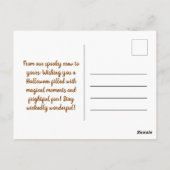 ヴィンテージカスタムパンプキンブラックハットハロウィンウィッチ ポストカード (裏面)