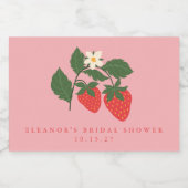 ヴィンテージカスタムピンクストロベリーボホブライダルシャワー スパークリングワインラベル (シングルラベル)