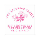 ヴィンテージカスタムフラワーズファミリー名差出人住所 セルフインキングスタンプ (デザイン)