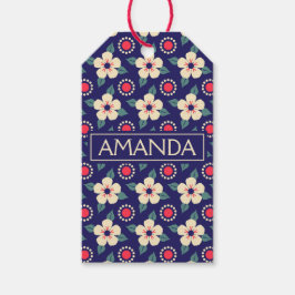 ヴィンテージカスタムフローラギフトラベル（名前） ギフトタグ