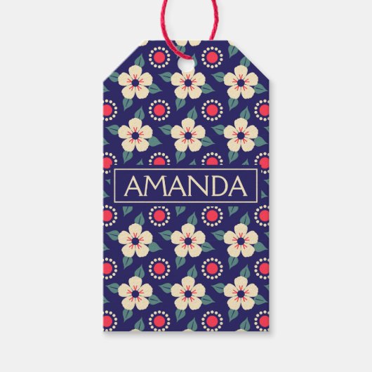ヴィンテージカスタムフローラギフトラベル(名前) ギフトタグ (正面)