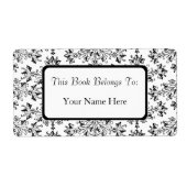 ヴィンテージカスタムフローラダマスクパターン蔵書票 ラベル (正面)