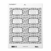 ヴィンテージカスタムフローラダマスクパターン蔵書票 ラベル (フルシート)