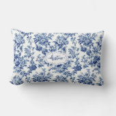 ヴィンテージカスタムフローラネイビーブルートワパーソナライズされたール ランバークッション (正面)