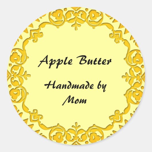 ヴィンテージカスタムフローラ缶詰または石鹸ラベル黄色 ラウンドシール (正面)