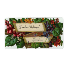 ヴィンテージカスタムフローラ缶詰瓶、クラフトラベル ラベル