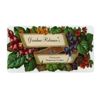 ヴィンテージカスタムフローラ缶詰瓶、クラフトラベル ラベル