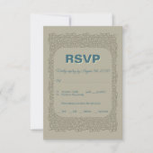 ヴィンテージカスタムブラウンレースRSVP結婚のカード 出欠カード (正面)