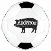 ヴィンテージカスタムブラックピグロゴ付きサッカーボール サッカーボール (正面)