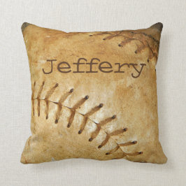 ヴィンテージカスタムホワイトベースボールホワイトステッチ クッション