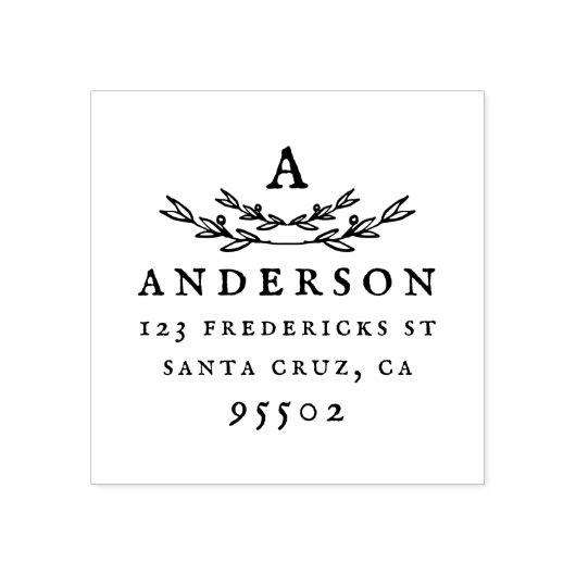 ヴィンテージカスタムモノグラム姓差出人住所 ラバースタンプ (インプリント)