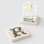 ヴィンテージカスタムモノグラム横紋石コースター ストーンコースター (横)