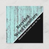 ヴィンテージカスタムリサイクルウッド家具デザイナー スクエア名刺 (正面)