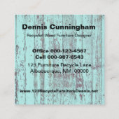 ヴィンテージカスタムリサイクルウッド家具デザイナー スクエア名刺 (裏面)