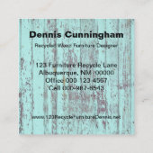 ヴィンテージカスタムリサイクルウッド家具デザイナー スクエア名刺 (裏面)