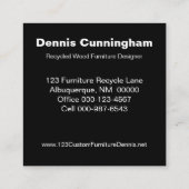 ヴィンテージカスタムリサイクルウッド家具メーカー スクエア名刺 (裏面)