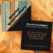 ヴィンテージカスタムリサイクルウッド家具メーカー スクエア名刺