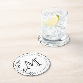 ヴィンテージカスタムリースモノグラム ラウンドペーパーコースター (インサイチュ)