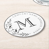 ヴィンテージカスタムリースモノグラム ラウンドペーパーコースター (アングル)