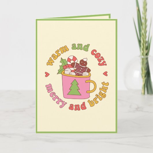 ヴィンテージカスタムレトロ「暖かくて居心地の良い」クリスマス シーズンカード (正面)