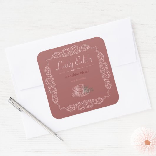 ヴィンテージカスタムロビオス紅茶ラベル スクエアシール (封筒)