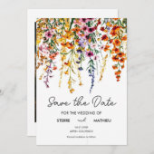 ヴィンテージカスタムワイルドフラワー セーブザデート (正面/裏面)