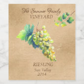 ヴィンテージカスタムワインブドウ白 ワインラベル (シングルラベル)