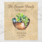 ヴィンテージカスタムワインブドウ白 ワインラベル (シングルラベル)