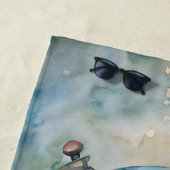 ヴィンテージカスタムワールドトラベルアート ビーチタオル (インサイチュ)