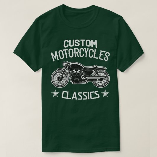 ヴィンテージカスタム二輪車 Tシャツ (デザイン正面)