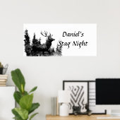 ヴィンテージカスタム学士号スタグナイトパーティーバナー ポスター (ホームオフィス)