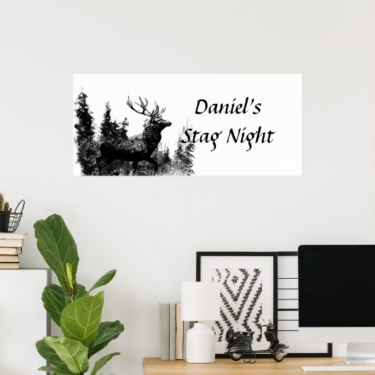 ヴィンテージカスタム学士号スタグナイトパーティーバナー ポスター (ホームオフィス)