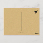 ヴィンテージカスタム文字ブラックキャットバンジョハロウィーン ポストカード (裏面)