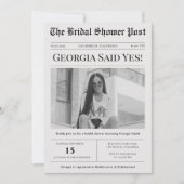 ヴィンテージカスタム新聞ブライダルシャワー 招待状 (正面)