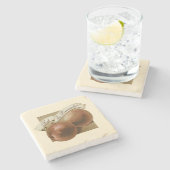 ヴィンテージカスタム桃レトロフルーツオールドスクール ストーンコースター (横)