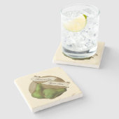 ヴィンテージカスタム梨レトロフルーツオールドスクール ストーンコースター (横)