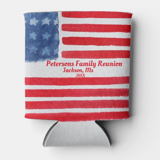 ヴィンテージカスタム水彩愛国ファミリー懇親会 缶クーラー (正面)